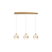 Photograph: Everly Gold Finish 3 Light Led Linear Bar Pendant Light - 3500K