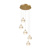 Photograph: Everly Gold Finish 5 Light Led Cluster Pendant Light - 3500K