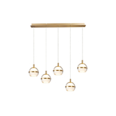 Photograph: Everly Gold Finish 5 Light Led Linear Bar Pendant Light - 3500K