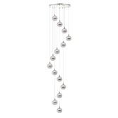 Photograph: Everly Polished Chrome 14 Light Led Cluster Stairway Pendant - 3000K