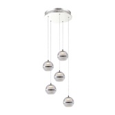 Photograph: Everly Polished Chrome 5 Light Led Cluster Pendant - 3000K