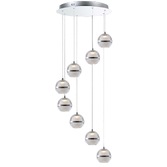 Photograph: Everly Polished Chrome 8 Light Led Cluster Pendant - 3000K