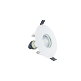 Photograph: Evofire Maxi Ultra Slim 110mm White Fixed Round Fire Rated Ip65 Downlight - 70-100mm Cut Out  - Gu10