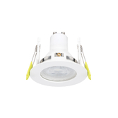 Photograph: Evofire Midi Ultra Slim 72mm White Round Fixed Fire Rated Ip65 Downlight - 60mm Cut Out  - Gu10