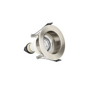 Photograph: Evofire Midi Ultra Slim 85mm Satin Nickel Recessed Fixed Fire Rated Ip65 Downlight - 70mm Cut Out  - Gu10