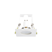 Photograph: Evofire Midi Ultra Slim 85mm White Square Fixed Fire Rated Ip65 Downlight With Insulation Guard - 70mm Cut Out  - Gu10