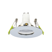Photograph: Evofire Midi Ultra Slim 92mm Polished Chrome Fixed Fire Rated Ip65 Downlight - 70-85mm Cut Out  - Gu10