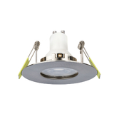 Photograph: Evofire Midi Ultra Slim 92mm Satin Nickel Round Fixed Fire Rated Ip65 Downlight - 70-85mm Cut Out  - Gu10