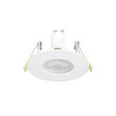 Photograph: Evofire Midi Ultra Slim 92mm White Round Fixed Fire Rated Ip65 Downlight - 70-85mm Cut Out  - Gu10