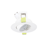 Photograph: Evofire Midi Ultra Slim 92mm White Round Tiltable Fire Rated Ip20 Downlight - 70-85mm Cut Out  - Gu10