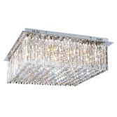 Photograph: Francesca Large Polished Chrome 8 Light Square Flush Crystal Ceiling Light