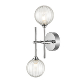 Photograph: Franklite Abstraction Chrome 2 Light Bathroom Wall Sconce - IP44