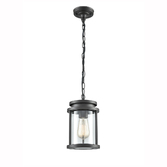 Photograph: Franklite Alfresco Charcoal Exterior Pendant Light Complete With Clear Glass - IP44