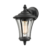 Photograph: Franklite Alfresco Downward Facing Exterior Wall Light In Charcoal Finish Complete With Raindrop Effect Glass - IP44