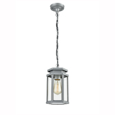 Photograph: Franklite Alfresco Silver Grey Exterior Pendant Light Complete With Clear Glass - IP44