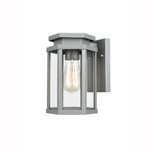 Photograph: Franklite Alfresco Silver Grey Exterior Wall Light Complete With Clear Glass - IP44