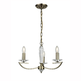 Photograph: Franklite Artemis Bronze 3 Light Chandelier Complete With Crystal Sconces