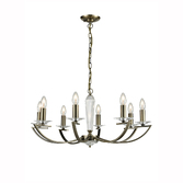 Photograph: Franklite Artemis Bronze 8 Light Chandelier Complete With Crystal Sconces