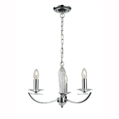 Photograph: Franklite Artemis Polished Chrome 3 Light Chandelier Complete With Crystal Sconces