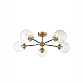 Photograph: Franklite Attraction Antique Gold Finish 5 Light Flush Ceiling Light