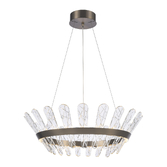 Photograph: Franklite Beatrice 750mm Brushed Bronze Dimmable Led Pendant Light - 3000K
