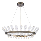 Photograph: Franklite Beatrice 950mm Brushed Bronze Dimmable Led Pendant Light - 3000K