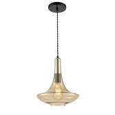 Photograph: Franklite Bordeaux Amber Glass Finish Single Pendant Light