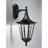 Photograph: Franklite Boulevard Large Downward Facing 1 Light Exterior Wall Lantern In Black Complete With Polycarbonate Lens - IP43