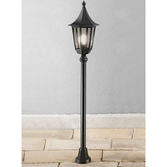 Photograph: Franklite Boulevard  Matt Black Exterior Post Lamp Complete With Smoke Panels