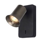 Photograph: Franklite Broadway Single Adjustable Spotlight In Matt Black With Bronze Spot Head