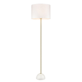 Photograph: Franklite Brooke Satin Brass Floor Lamp Complete WIth A White Marble Base And In-Line Dimmer Switch