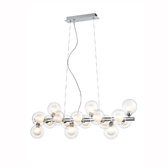 Photograph: Franklite Bubble Polished Chrome 16 Light Island Pendant Complete With Clear/Frosted Glasses