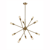 Photograph: Franklite Centrix Gold Finish 10 Light Semi-Flush Ceiling Light