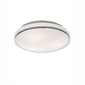 Photograph: Franklite CF5783 Polished Chrome Flush 3 Light Bathroom Ceiling Light Complete With Matt White Glass - IP44