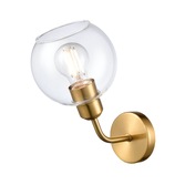 Photograph: Franklite Chalice Wall Light In Aged Brass With Clear Glass Globe