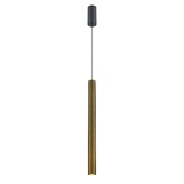 Photograph: Franklite Chime Slim Cylindrical LED Single Pendant In Brushed Bronze - 3000K