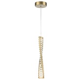 Photograph: Franklite Cleopatra Twisted Pendant In Aged Brass With Rectangular Crystals - 3000K