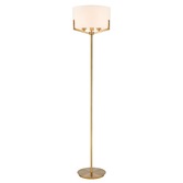 Photograph: Franklite Clifton Floor Standing Lamp In Aged Brass With Cream Fabric Shade