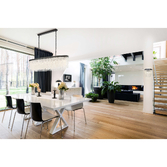 Photograph: Franklite Coral Matt Black Linear Crystal 12 Light Pendant 800mm