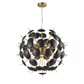 Photograph: Franklite Dandy Matt Gold/Black Finish 12 Light Pendant