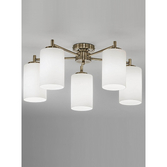 Photograph: Franklite Decima Bronze 5 Light Flush Ceiling Light Complete With Opal Glasses