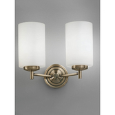 Photograph: Franklite Decima Bronze Double Wall Light Complete With Opal Glass