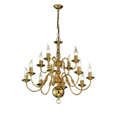 Photograph: Franklite Delft Polished Brass 12 Light Chandelier