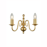 Photograph: Franklite Delft Polished Brass Double Wall Light