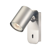 Photograph: Franklite Duet Satin Nickel Adjustable Single Spotlight - Switched