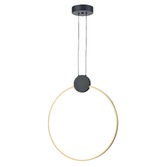 Photograph: Franklite Eclipse Large Hoop Ring Pendant In Matt Black & Gold - 3000K