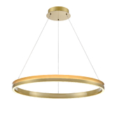 Photograph: Franklite Eternity Satin Brass Dimmable Led Round Ring Light - 800mm - 3000K