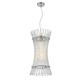 Photograph: Franklite Ethereal Chrome Single pendant With Clear Glass Rods