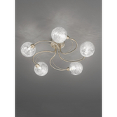 Photograph: Franklite Gyro 5 Light Flush Ceiling Light In Bronze Complete With Clear Glass