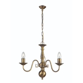 Photograph: Franklite Halle Bronzed Brass 3 Light Chandelier